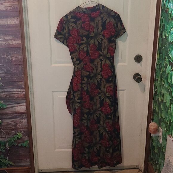 Size 8 David Warren Floral Silk Maxi Dress - Picture 2 of 4